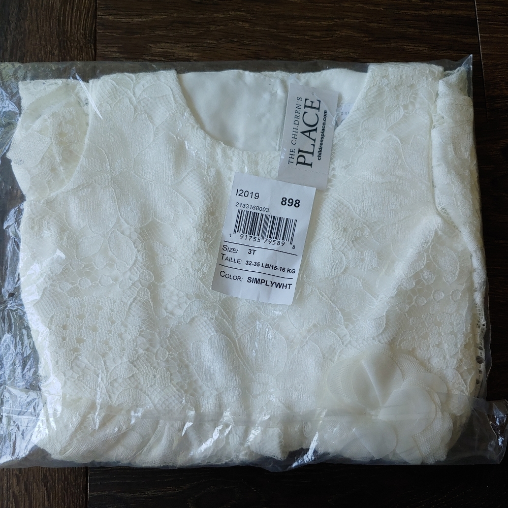 BRAND NEW - toddler white lace dress